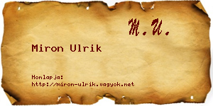 Miron Ulrik névjegykártya